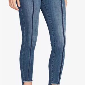 NWT William Rast Frayed Step Hem Ankle Skinny Jeans Vivid Shadow Stretch 31